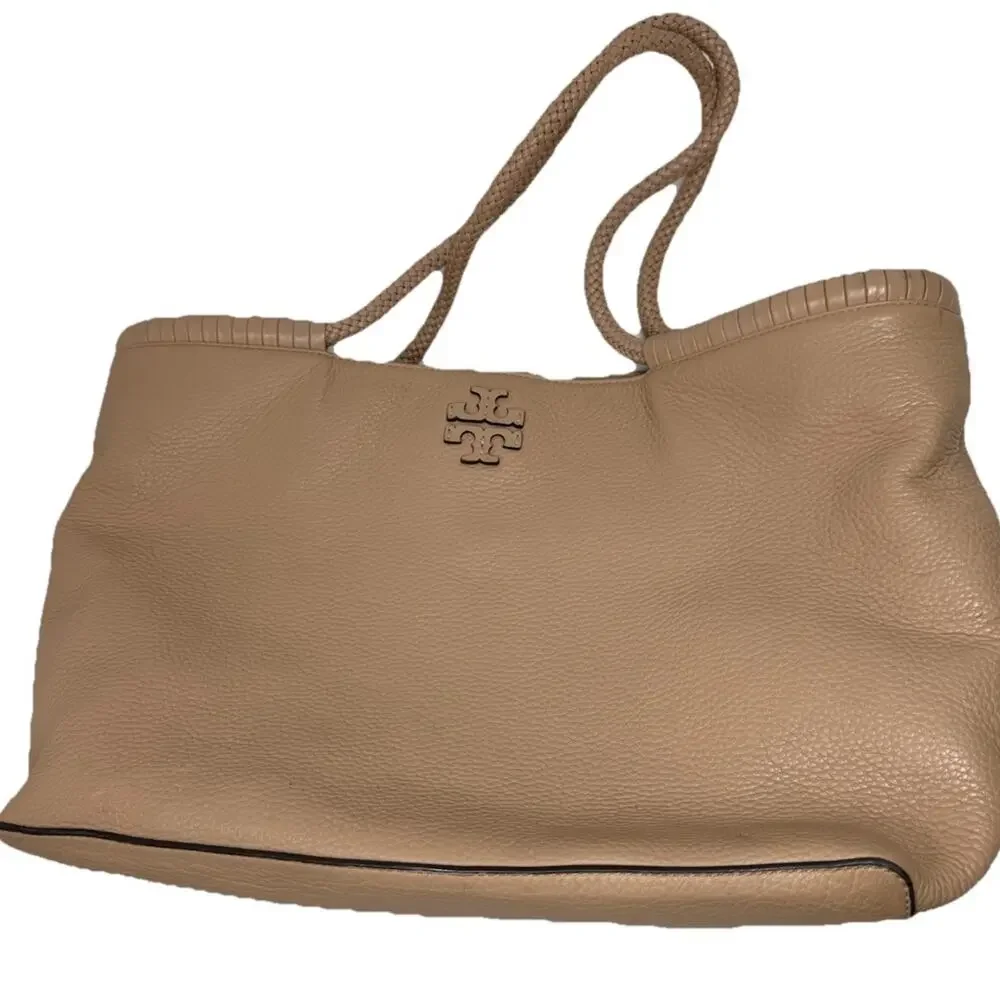 NEW TORY BURCH LEATHER TAYLOR TOTE DEVON SAND NEW WITH TAGS - Picture 2 of 11